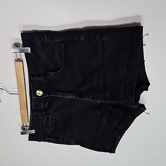 AMERICAN Eagle black super super stretch size 12 high rise jean shorts - Picture 2 of 8